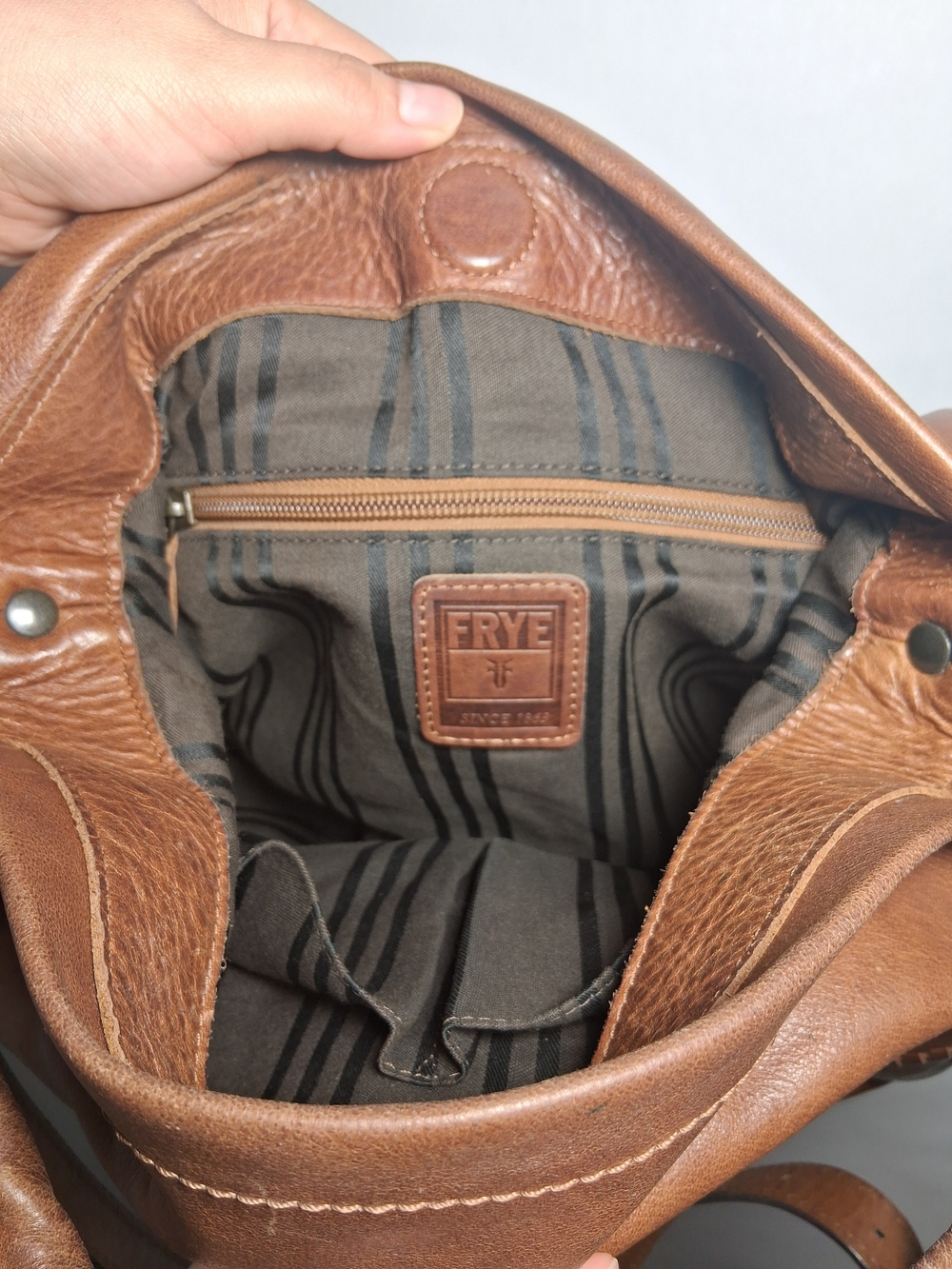 Frye Melissa Genuine Leather Slouchy Hobo Shoulder Bag - Picture 12 of 15